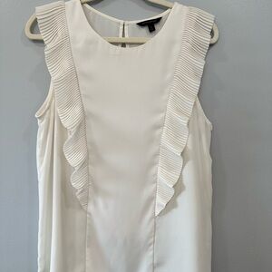Banana Republic Ivory Pleated Blouse. Size L